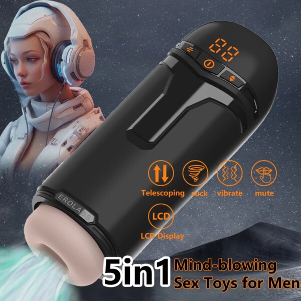 APP Control Telescopic Blowjob Masturbation Cup – male self-care device