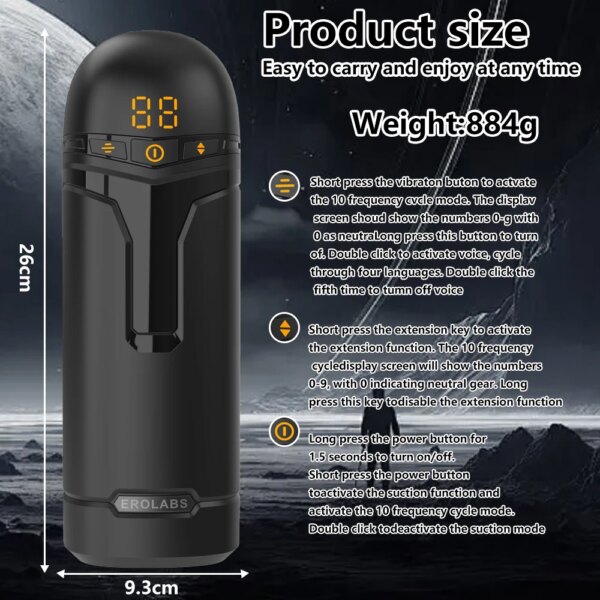 APP Control Telescopic Blowjob Masturbation Cup – male self-care device