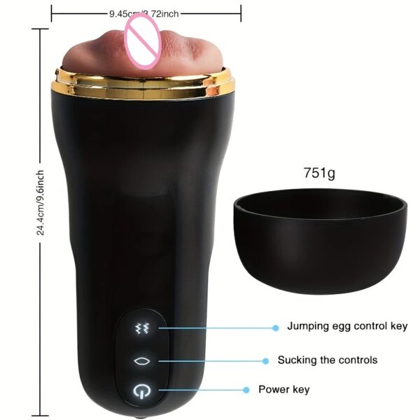 Automatic Male Masturbator with realistic 3D internal texture and vacuum suction for men