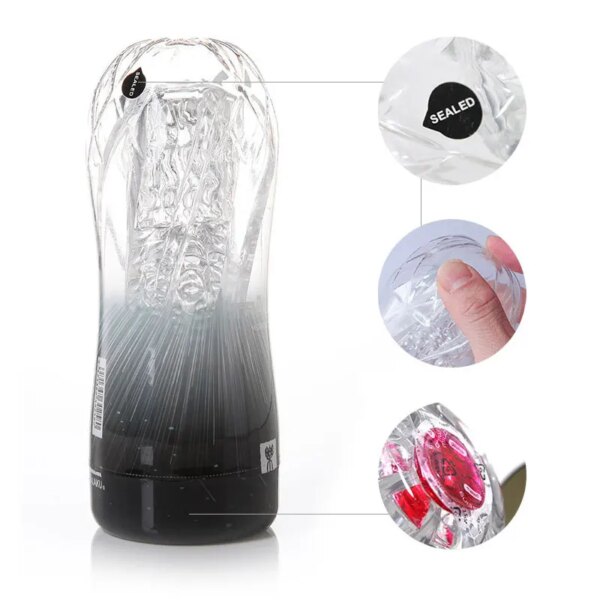 Male Masturbator Cup Soft Pussy showing realistic texture and vacuum pocket design for men