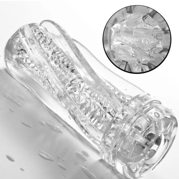 Male Masturbator Cup Soft Pussy showing realistic texture and vacuum pocket design for men