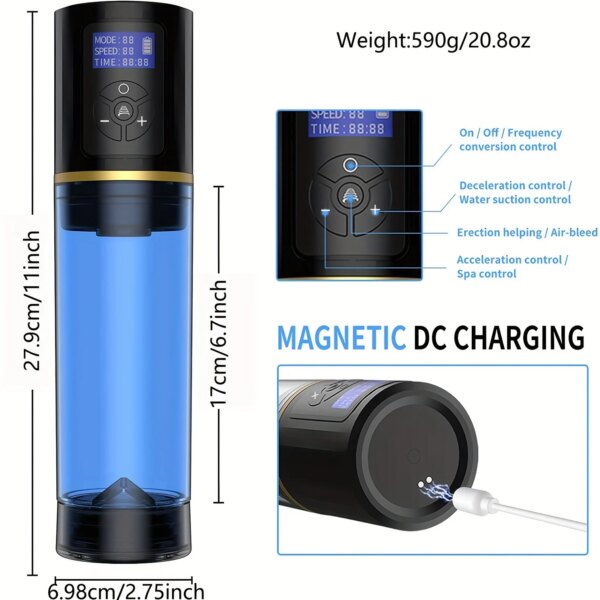 Electric Vacuum LED Penis Pump Trainer for men’s intimate wellness