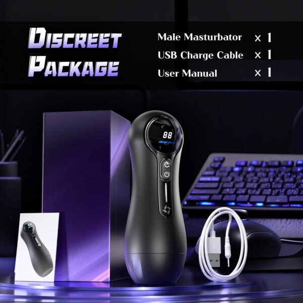 Realistic Vagina Automatic Male Sucking Masturbator with LED display