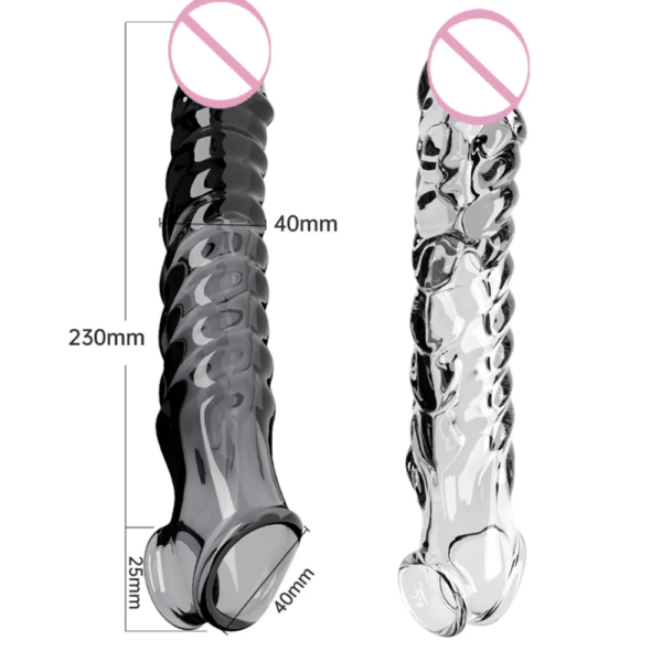 Vibrating Penis Sleeve for Men – flexible glans penis enlarger and delay ejaculation cock ring for couples