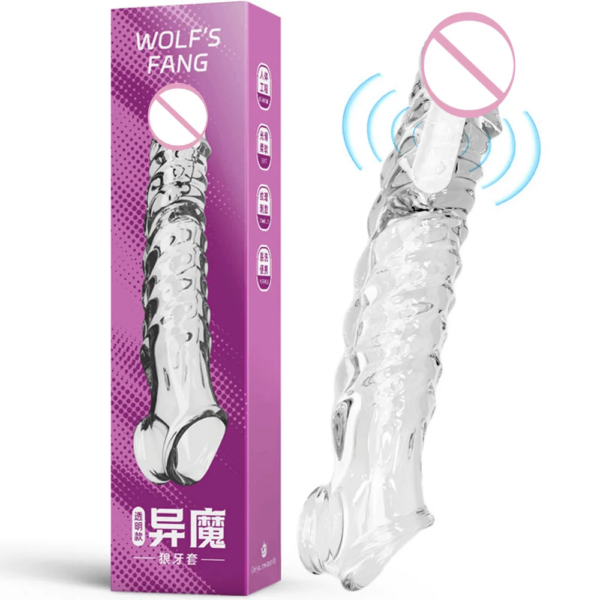 Vibrating Penis Sleeve for Men – flexible glans penis enlarger and delay ejaculation cock ring for couples