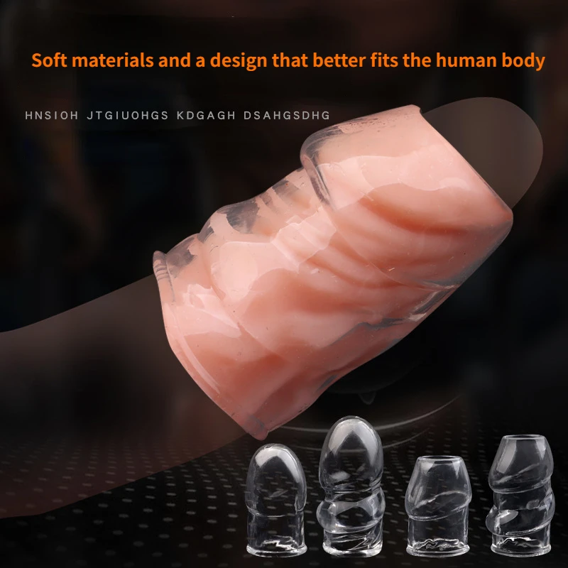 Foreskin Correction Cock Ring Glans Exercise Penis Ring with 4 types of penis sleeves for men