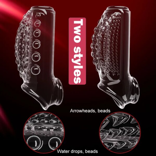 Male Penis Enlargement Sleeve Cock Ring for delayed ejaculation and enhanced erection