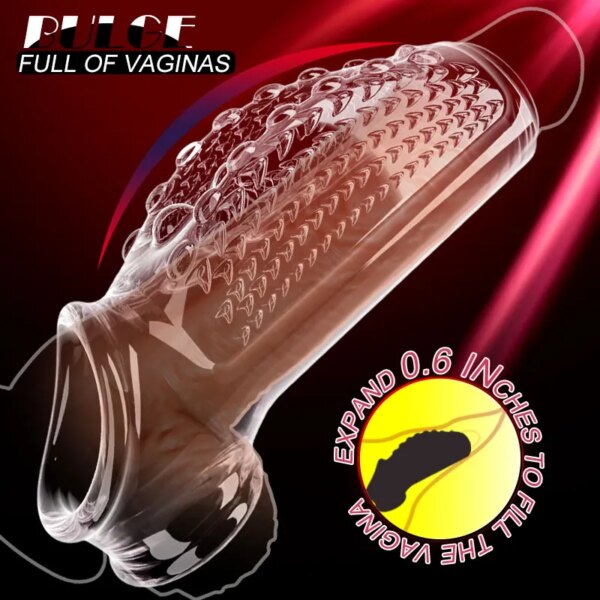 Male Penis Enlargement Sleeve Cock Ring for delayed ejaculation and enhanced erection