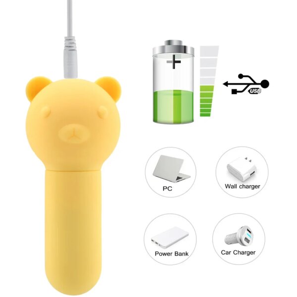 85mm Sexy Bear Vibrator Clitoral and Anal Plug for Women