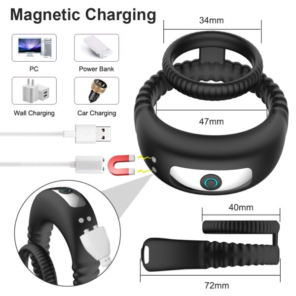 Vibrator Cock Ring Penis Delay for Men and Couples – Adult Sexual Wellness Toy