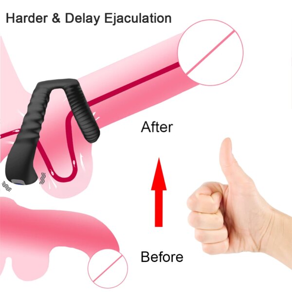 Vibrator Cock Ring Penis Delay for Men and Couples – Adult Sexual Wellness Toy