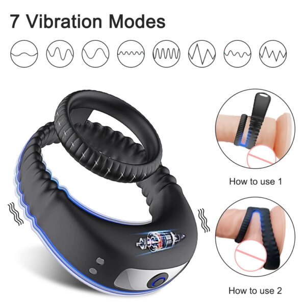 Vibrator Cock Ring Penis Delay for Men and Couples – Adult Sexual Wellness Toy