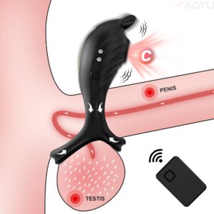 Cock Ring for Men with Clitoral Vibrator and Delay Ejaculation – Couples Sex Toy