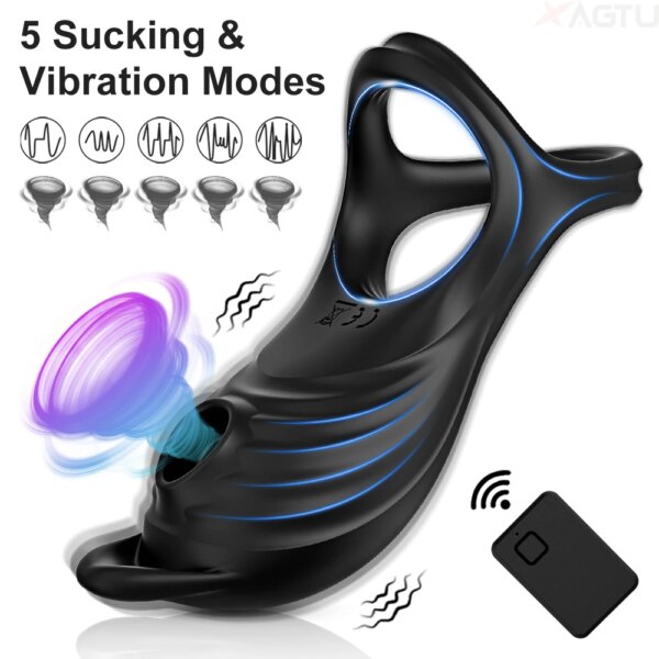 Cock Ring for Men with Clitoral Vibrator and Delay Ejaculation – Couples Sex Toy