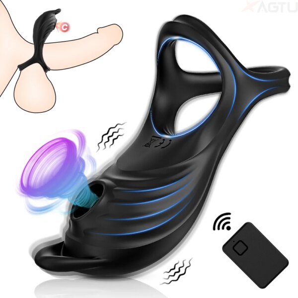 Cock Ring for Men with Clitoral Vibrator and Delay Ejaculation – Couples Sex Toy