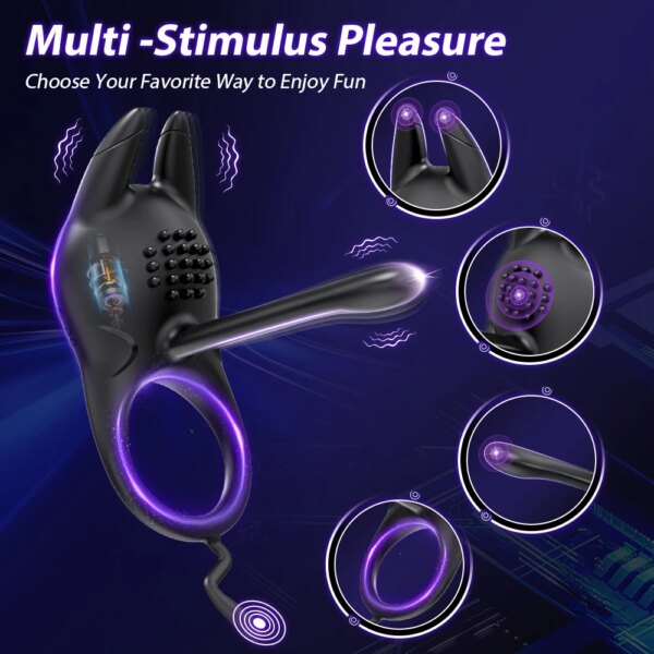 Vibrating Penis Ring for Men – Delay Ejaculation and Clitoral G-Spot Stimulation