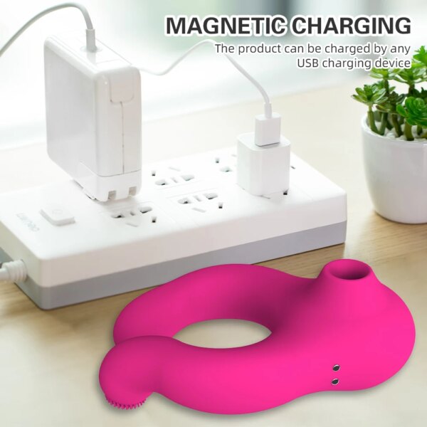 Delayed Ejaculation Penis Ring with soft material, clit stimulator, and scrotum massager for couples