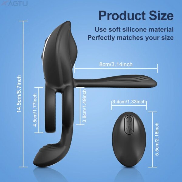 Couple Vibrator Sex Cockring with dual motors and remote control for enhanced intimacy