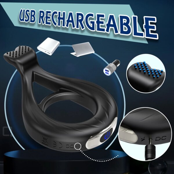 Powerful Vibrator Cock Ring for Men – Penis Ring for Delay Ejaculation and Intimacy