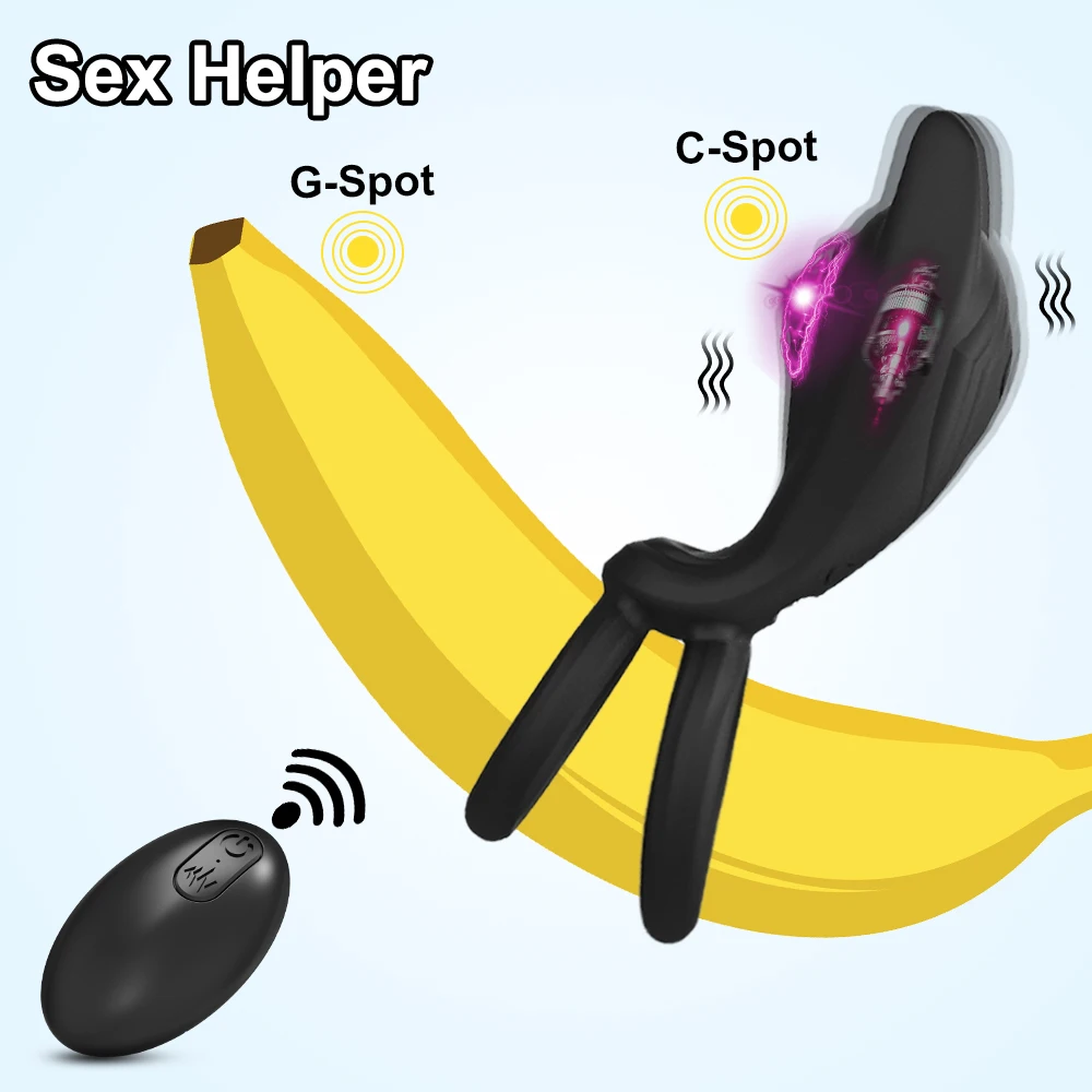 Remote Control Vibrating Penis Ring for Men Couples - Dual Stimulation Silicone Cock Ring