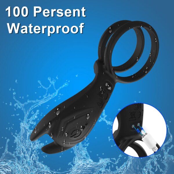 Remote Control Vibrating Penis Ring for Men Couples - Dual Stimulation Silicone Cock Ring