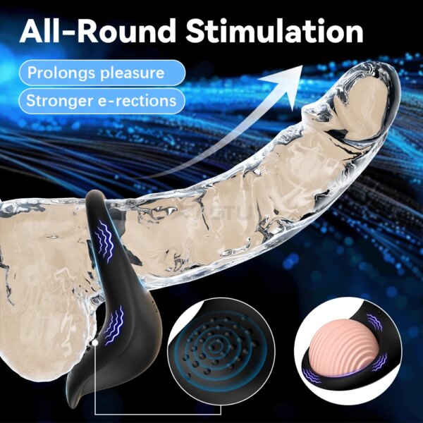APP Control Vibrating Penis Ring for men, couples’ pleasure, clitoral and scrotum stimulation