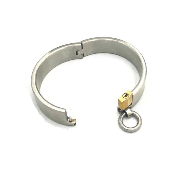 Stainless Steel Lockable Slave Collar and Handcuffs BDSM accessory set