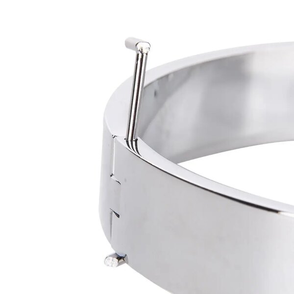 Metal Lockable Neck Collar With Leash – adjustable bondage choker for couples