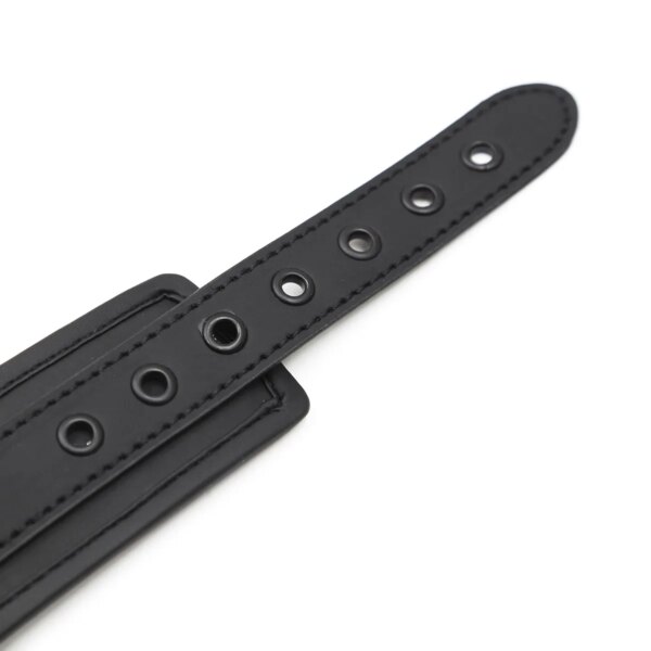 Sm Bondage Neck Collar with Metal Chain Leash faux leather restraint