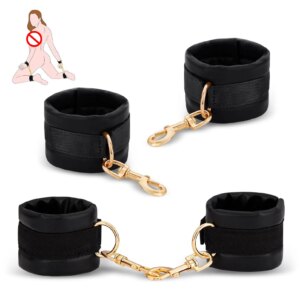 Sex Bondage BDSM Kit Restraints 4PCS Set with adjustable wrist and ankle cuffs for beginner couples
