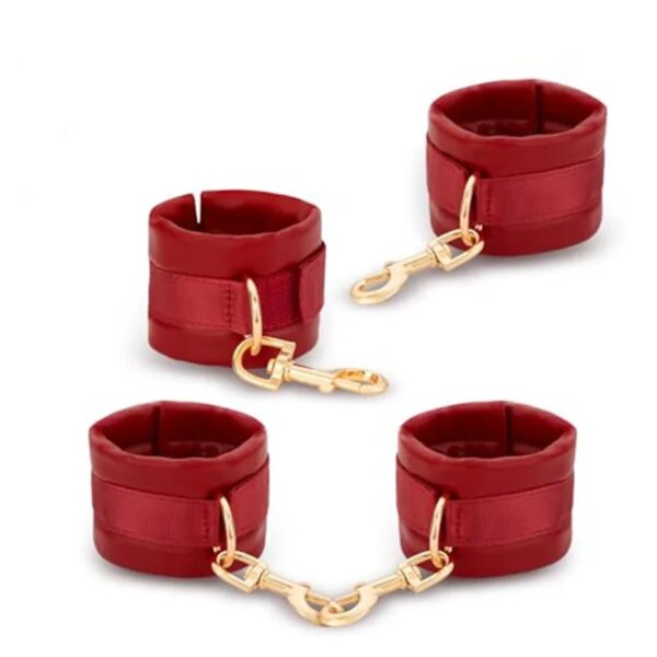 Sex Bondage BDSM Kit Restraints 4PCS Set with adjustable wrist and ankle cuffs for beginner couples