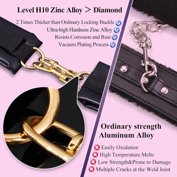 Sex Bondage BDSM Kit Restraints 4PCS Set with adjustable wrist and ankle cuffs for beginner couples
