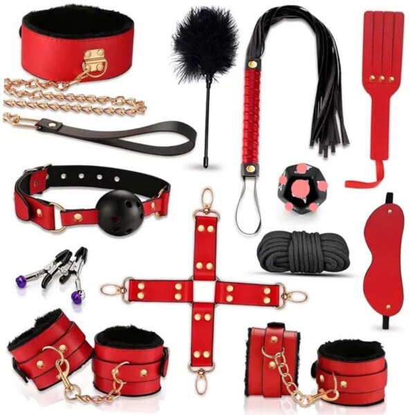 Genuine Leather Bondage Set for Couples – Premium BDSM Kit