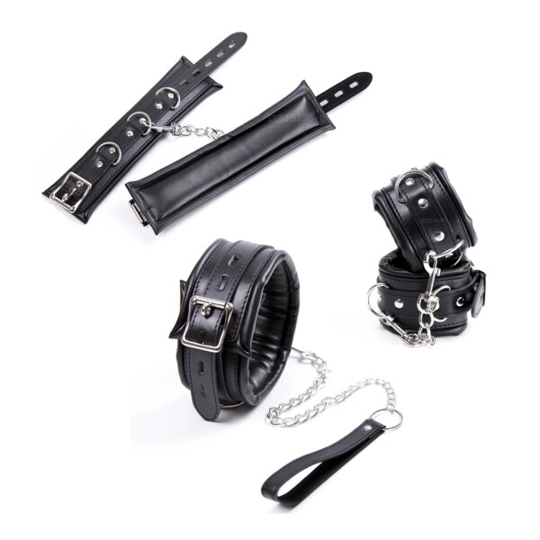 Soft Bondage Restraints Handcuffs Collar Cuffs Set for Couples