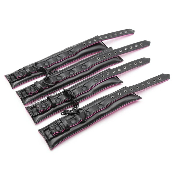 Luxury collar wrist and ankle cuffs bondage set for adult role-play