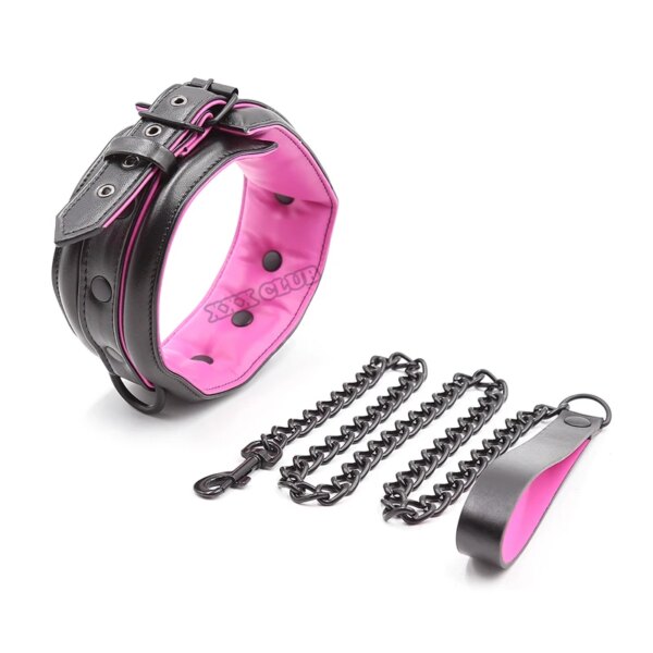 Luxury collar wrist and ankle cuffs bondage set for adult role-play