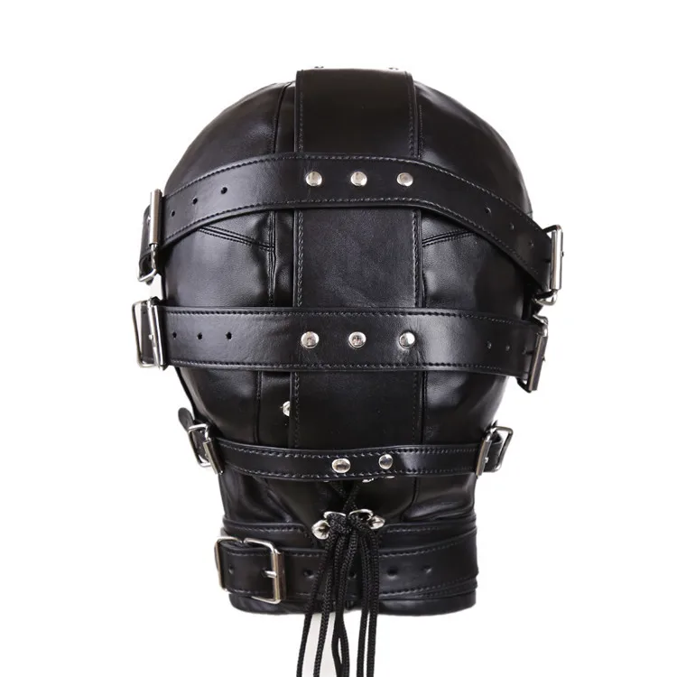 Couple Cosplay PU Leather Mask Hood Face Cover for Halloween and Intimacy.