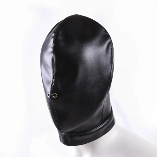 Role Play Mask Adjustable Faux Leather Bondage Mask for Couples Cosplay and Fetish Wear
