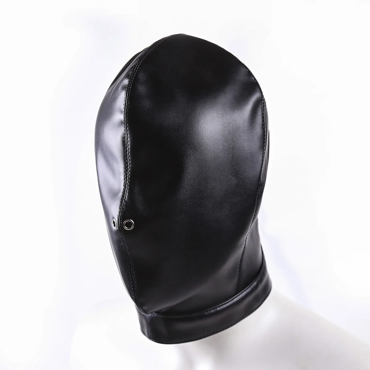 Role Play Mask Adjustable Faux Leather Bondage Mask for Couples Cosplay and Fetish Wear