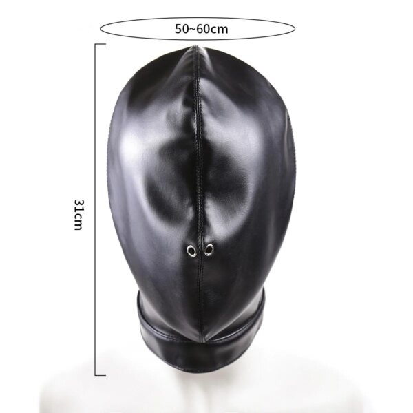 Role Play Mask Adjustable Faux Leather Bondage Mask for Couples Cosplay and Fetish Wear