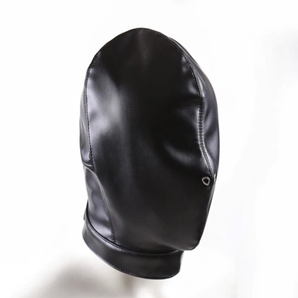 Role Play Mask Adjustable Faux Leather Bondage Mask for Couples Cosplay and Fetish Wear