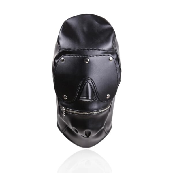Adjustable PU Leather Fetish Sexy Cosplay Head Hood Mask for Adult Role Play