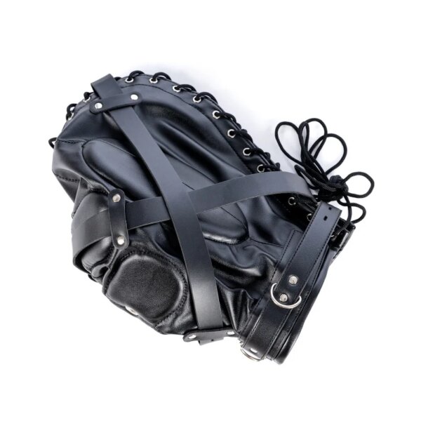 Fetish Full Head Hood PU Leather Sexy Mask for Couples – stylish adult cosplay and role play accessory