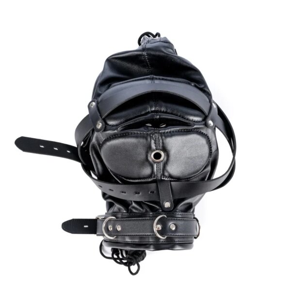 Fetish Full Head Hood PU Leather Sexy Mask for Couples – stylish adult cosplay and role play accessory