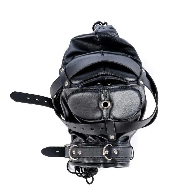 Fetish Full Head Hood PU Leather Sexy Mask for Couples – stylish adult cosplay and role play accessory