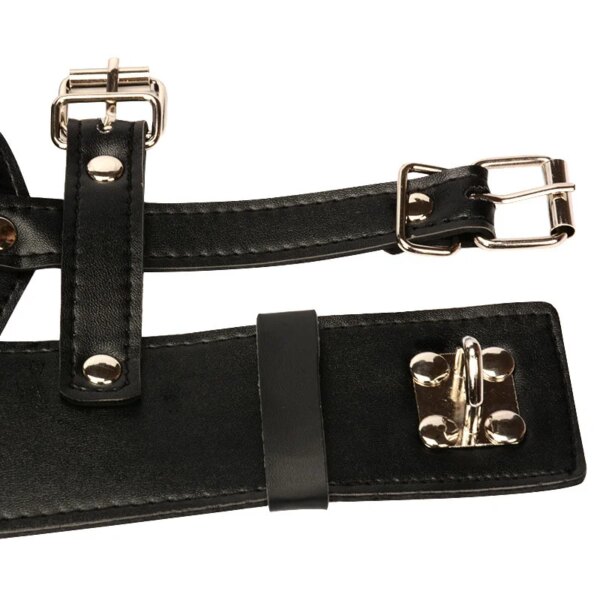 Fetish Cosplay Sexy Mask PU Leather Bondage Hood Open Mouth With Zip