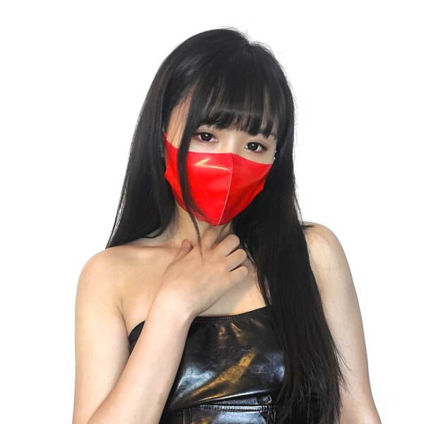 Leather 3D Mouth Mask Latex Fetish Choking Mask for Roleplay and Intimacy