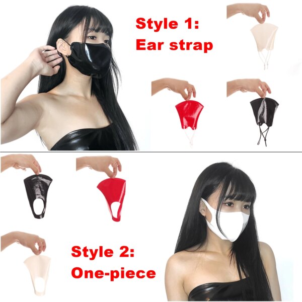 Leather 3D Mouth Mask Latex Fetish Choking Mask for Roleplay and Intimacy