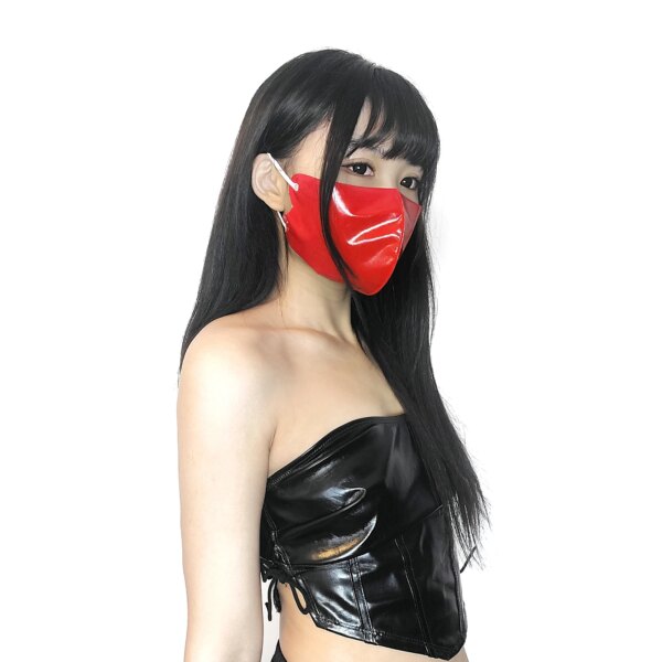 Leather 3D Mouth Mask Latex Fetish Choking Mask for Roleplay and Intimacy