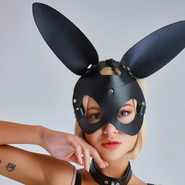 Women Leather Mask Half Face Cat Fox Sexy Cosplay Mask for Parties and Adult Games